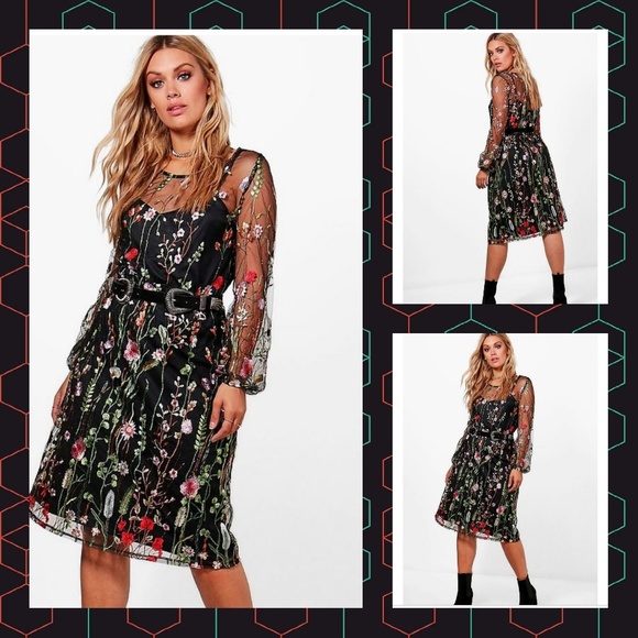 boohoo plus size midi dress